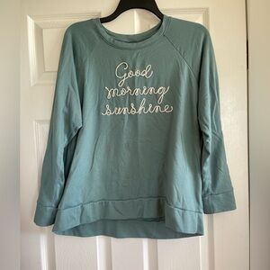 Secret Treasures Seafoam Green "Good Morning Sunshine" Pullover